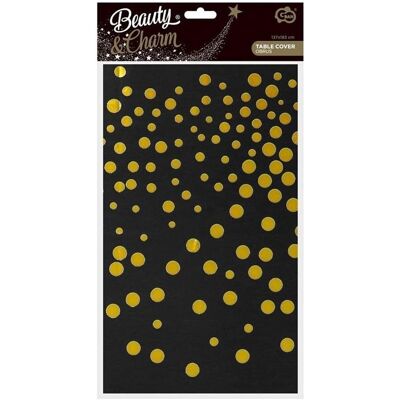 Godan Schwarze Tischdecke mit Goldpünktchen - 137x183 cm Godan Schwarze Tischdecke mit Goldpünktchen - 137x183 cm