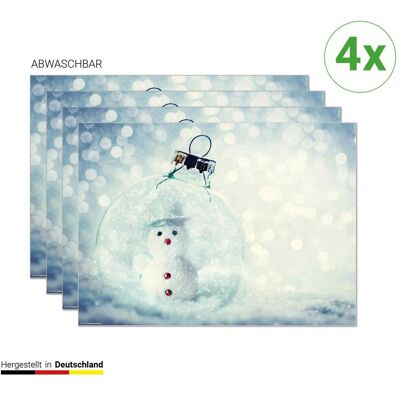 CoverYourDesk, Tischset, Tischset Schneekugel mit Schneemann CoverYourDesk, Tischset, Tischset Schneekugel mit Schneemann