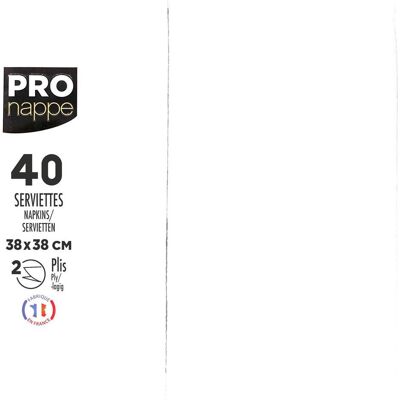 PROnappe, Servietten, Servietten weiss 2-lagig 38,0 x 38,0 cm, 40 St. (40 Stk., 38 x 38 cm) PROnappe, Servietten, Servietten weiss 2-lagig 38,0 x 38,0 cm, 40 St. (40 Stk., 38 x 38 cm)