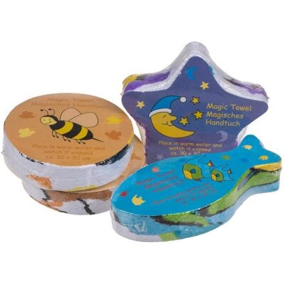 Sombo Magisches Baumwoll Handtuch Tiere, Reisehandtuch, Beige, Blau Sombo Magisches Baumwoll Handtuch Tiere, Reisehandtuch, Beige, Blau