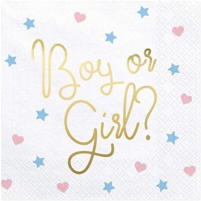 Partydeco, Servietten, Boy or Girl (20 pcs) (20 Stk., 33 x 33 cm) Partydeco, Servietten, Boy or Girl (20 pcs) (20 Stk., 33 x 33 cm)