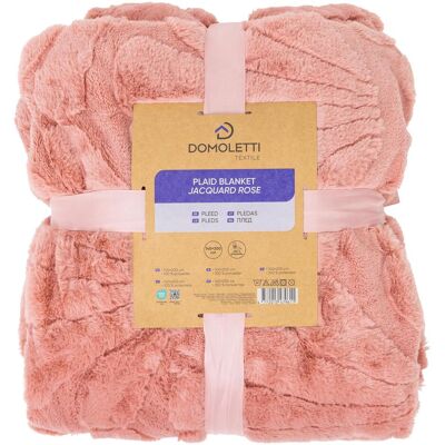 Domoletti, Decke, Plaid Jacquard Rose, pink, 140 cm x 200 cm (200 x 140 cm) Domoletti, Decke, Plaid Jacquard Rose, pink, 140 cm x 200 cm (200 x 140 cm)