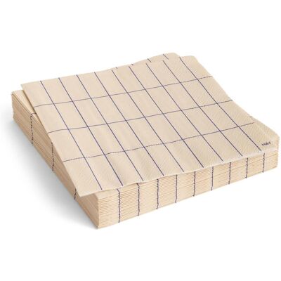 HAY, Servietten, - Pattern Lunch Napkins - Set of 20 - Off-White & Blue Grid (20 Stk., 33 x 33 cm) HAY, Servietten, - Pattern Lunch Napkins - Set of 20 - Off-White & Blue Grid (20 Stk., 33 x 33 cm)