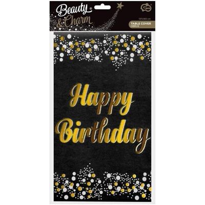 GoDan, Tischdecke, B&C Happy Birthday Folientischdecke schwarz 137x183cm (183 x 137 cm) GoDan, Tischdecke, B&C Happy Birthday Folientischdecke schwarz 137x183cm (183 x 137 cm)