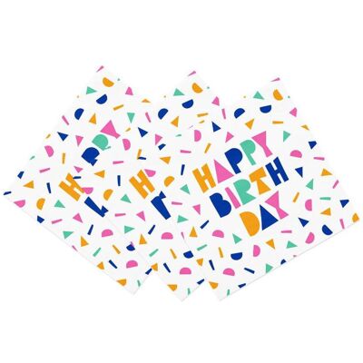 Globos Europe, Servietten, Happy Birthday Servietten (20 Stk., 33 x 33 cm) Globos Europe, Servietten, Happy Birthday Servietten (20 Stk., 33 x 33 cm)