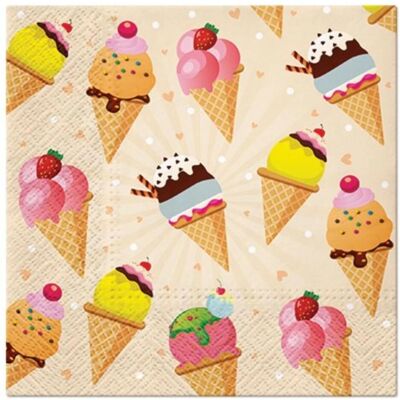 PAW, Servietten, Servietten Lunch 20x Ice Cream, 33x33cm (20 Stk., 33 x 33 cm) PAW, Servietten, Servietten Lunch 20x Ice Cream, 33x33cm (20 Stk., 33 x 33 cm)