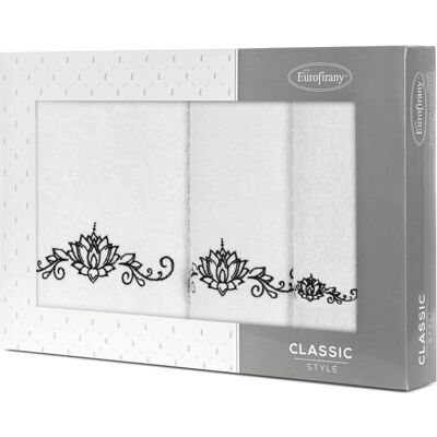Eurofirany, Handtücher, RE/KPL/3/LILIANA 380 B+Schwarz (30 x 50 cm, 50 x 90 cm, 70 x 140 cm) Eurofirany, Handtücher, RE/KPL/3/LILIANA 380 B+Schwarz (30 x 50 cm, 50 x 90 cm, 70 x 140 cm)