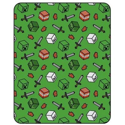 Aymax, Decke, Minecraft - Couverture en flanelle Symboles (110x150cm) (150 x 110 cm) Aymax, Decke, Minecraft - Couverture en flanelle Symboles (110x150cm) (150 x 110 cm)