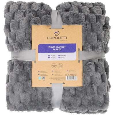 Domoletti, Decke, Plaid Flakes, light grey, 150 cm x 200 cm (200 x 150 cm) Domoletti, Decke, Plaid Flakes, light grey, 150 cm x 200 cm (200 x 150 cm)