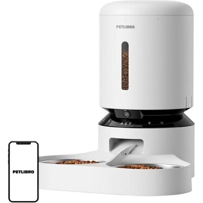 Petlibro Granary camera feed dispenser with double bowl, 5L (white) (500 cl), Futternapf Petlibro Granary camera feed dispenser with double bowl, 5L (white) (500 cl), Futternapf