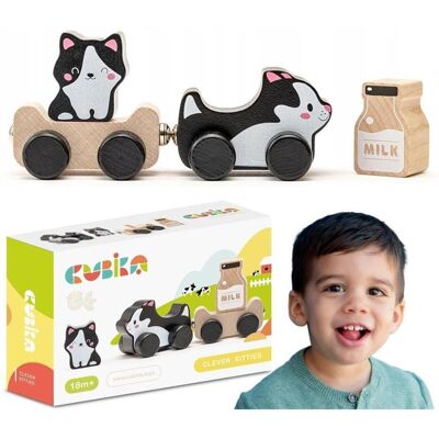 Cubika Holzspielzeug Clever Cats Milk 15450, Katzenspielzeug Cubika Holzspielzeug Clever Cats Milk 15450, Katzenspielzeug