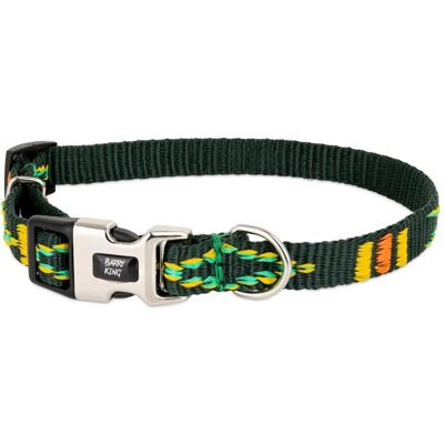 Barry King Obroża dla psa, zielona, wzór etniczny, taśma polipropylenowa, 16mm/30-47cm (Hund), Halsband + Leine Barry King Obroża dla psa, zielona, wzór etniczny, taśma polipropylenowa, 16mm/30-47cm (Hund), Halsband + Leine