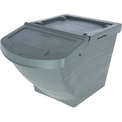 Kerbl Futterbox stapelbar, mit Deckel – 60 Liter (Abmessung 57,8 x 39 x 49 cm, Gewicht 0,22 kg, Grau, Futternapf Zubehör Kerbl Futterbox stapelbar, mit Deckel – 60 Liter (Abmessung 57,8 x 39 x 49 cm, Gewicht 0,22 kg, Grau, Futternapf Zubehör