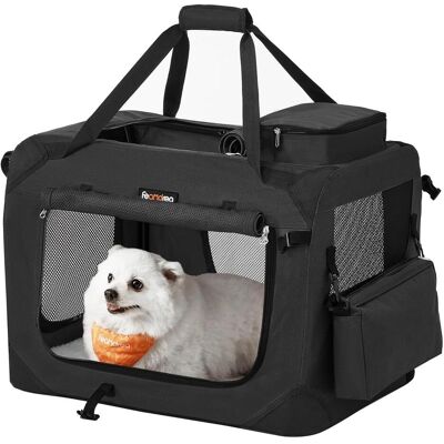 Songmics Hundebox faltbar Transportbox atmungsaktiv Metallrahmen schwarz (Hund, Atmungsaktiv, Faltbar, Komplett zu öffnen, Waschbar), Tiertransport Songmics Hundebox faltbar Transportbox atmungsaktiv Metallrahmen schwarz (Hund, Atmungsaktiv, Faltbar, Komplett zu öffnen, Waschbar), Tiertransport