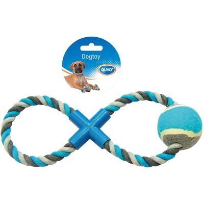 EBI Duvo+ Knot Baumwolle 8 Ziegen Ring mit Tennisball (Kauspielzeug Hund), Hundespielzeug EBI Duvo+ Knot Baumwolle 8 Ziegen Ring mit Tennisball (Kauspielzeug Hund), Hundespielzeug