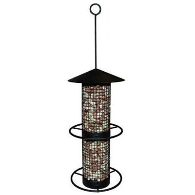 Ryom Foderautomat t/nødder+solsikke 31cm rund metal, Vogelhaus Ryom Foderautomat t/nødder+solsikke 31cm rund metal, Vogelhaus