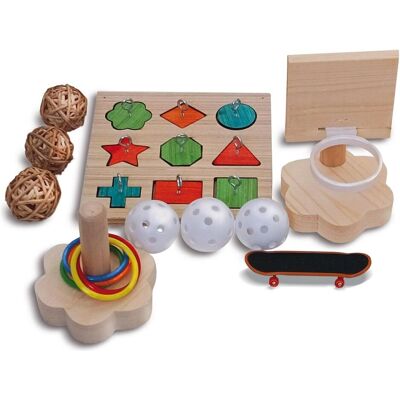 Panama Pet Set mit 6 Spielzeugen für Papageien., Vogelheimeinrichtung Panama Pet Set mit 6 Spielzeugen für Papageien., Vogelheimeinrichtung