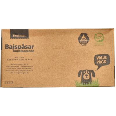 Dogman Biologisch abbaubarer Kotbeutel 200 Stk, Katzenklo Zubehör Dogman Biologisch abbaubarer Kotbeutel 200 Stk, Katzenklo Zubehör