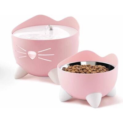 Catit Pink Combo Kit - Katzenbrunnen & Erhöhter Futternapf Catit Pink Combo Kit - Katzenbrunnen & Erhöhter Futternapf