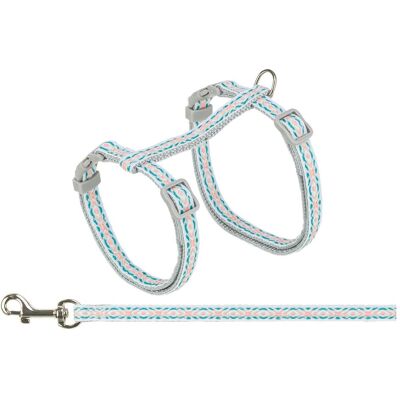 Trixie Szelki dla kota ze smyczą, dla kota, retro, 28–45 cm/10 mm, 1,20 m, szaro-niebieskie (Katze), Halsband + Leine Trixie Szelki dla kota ze smyczą, dla kota, retro, 28–45 cm/10 mm, 1,20 m, szaro-niebieskie (Katze), Halsband + Leine