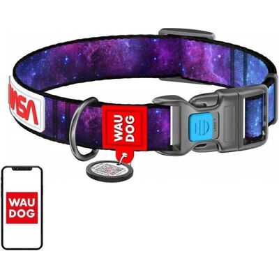 Waudog NASA21" nylon dog collar with QR code, size M, width 20 mm (M, Hund, Spazieren), Halsband + Leine Waudog NASA21" nylon dog collar with QR code, size M, width 20 mm (M, Hund, Spazieren), Halsband + Leine