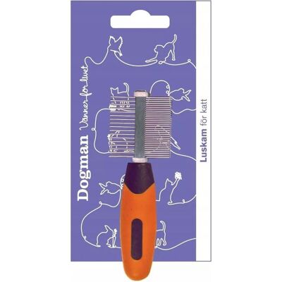 Dogman Dobbeltkam med Gummihndtag 12cm (Hund, Katze), Tierpflegegerät Dogman Dobbeltkam med Gummihndtag 12cm (Hund, Katze), Tierpflegegerät