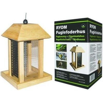Ryom fuglefoderhus bambus *U 3kg foderbland./nødder, Vogelhaus Ryom fuglefoderhus bambus *U 3kg foderbland./nødder, Vogelhaus