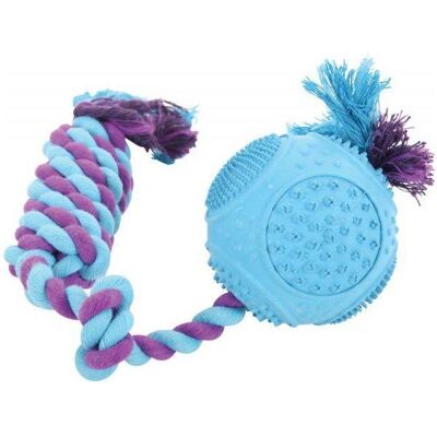 Zolux Rubber ball with rope 7.5 cm (Ballspielzeug Hund), Hundespielzeug Zolux Rubber ball with rope 7.5 cm (Ballspielzeug Hund), Hundespielzeug