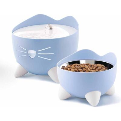 Catit Blaues Combo Kit - Brunnen & Erhöhte Futternapf Catit Blaues Combo Kit - Brunnen & Erhöhte Futternapf