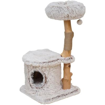 EBI Krabpaal Manila Long Hair Pluche Beige 40 x 40 x 80 cm - Kat (80 cm, Beige), Katzenbaum EBI Krabpaal Manila Long Hair Pluche Beige 40 x 40 x 80 cm - Kat (80 cm, Beige), Katzenbaum