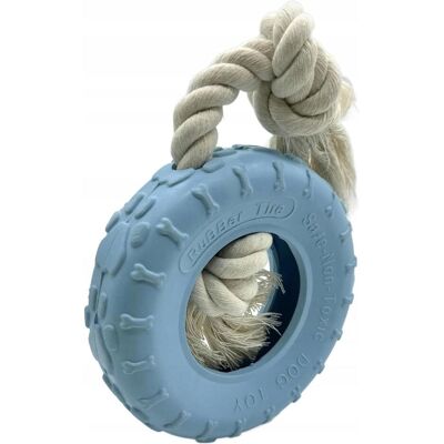 Mr. Pretzel Gummireifen mit Seil für Hunde 15 cm (Kauspielzeug Hund), Hundespielzeug Mr. Pretzel Gummireifen mit Seil für Hunde 15 cm (Kauspielzeug Hund), Hundespielzeug