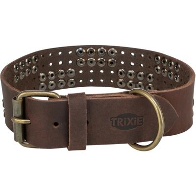 Trixie Rustic fatleather collar Rivet, L:47–54cm/40mm, dark brown (L), Hundebekleidung Trixie Rustic fatleather collar Rivet, L:47–54cm/40mm, dark brown (L), Hundebekleidung