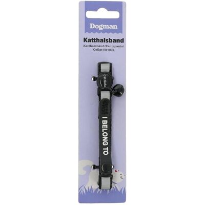 Dogman Kattehalsbnd Stripe sort (M, Katze), Halsband + Leine Dogman Kattehalsbnd Stripe sort (M, Katze), Halsband + Leine