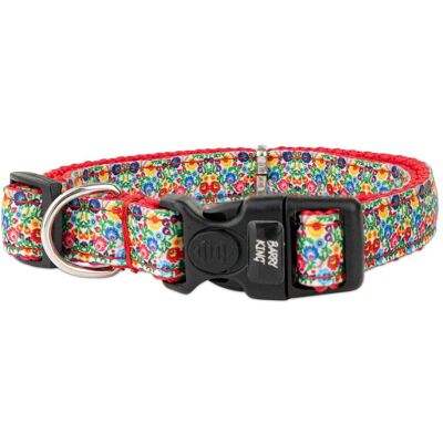 Barry King Obroża dla psa, wzór folk, taśma 16MM/30-47CM czerwona (Hund), Halsband + Leine Barry King Obroża dla psa, wzór folk, taśma 16MM/30-47CM czerwona (Hund), Halsband + Leine