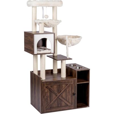Relaxdays Kratzbaum (144 cm, Braun), Katzenbaum Relaxdays Kratzbaum (144 cm, Braun), Katzenbaum