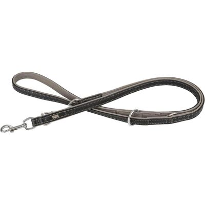 Barry King Smycz skórzana, XL: 25 mm / 200 cm, czarna/szara (XL, Hund), Halsband + Leine Barry King Smycz skórzana, XL: 25 mm / 200 cm, czarna/szara (XL, Hund), Halsband + Leine