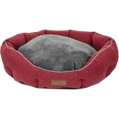 PETS Collection Legowisko dla psa, czerwone, szare, 57*52*18cm (Hund, Katze), Hundebett + Katzenbett PETS Collection Legowisko dla psa, czerwone, szare, 57*52*18cm (Hund, Katze), Hundebett + Katzenbett