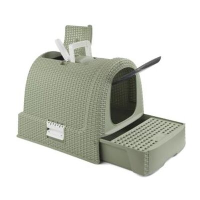 Curver Kattenbak met lade - 51,5x38,5x40cm - Misty Green (Katzenklo geschlossen), Katzenklo Curver Kattenbak met lade - 51,5x38,5x40cm - Misty Green (Katzenklo geschlossen), Katzenklo