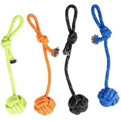 Duvoplus Scooby Seil Dummy Ball, 27x7.6x7.6 cm, assortiert (Ballspielzeug Hund), Hundespielzeug Duvoplus Scooby Seil Dummy Ball, 27x7.6x7.6 cm, assortiert (Ballspielzeug Hund), Hundespielzeug