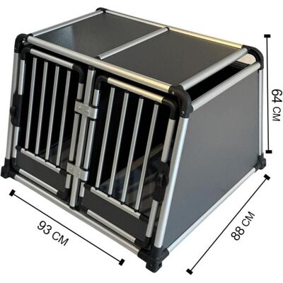 Nordic Paws - Transport cage Alu Double - 2x45cm/2x44cm/88cm/45cm/64cm (Hund), Tiertransport Nordic Paws - Transport cage Alu Double - 2x45cm/2x44cm/88cm/45cm/64cm (Hund), Tiertransport