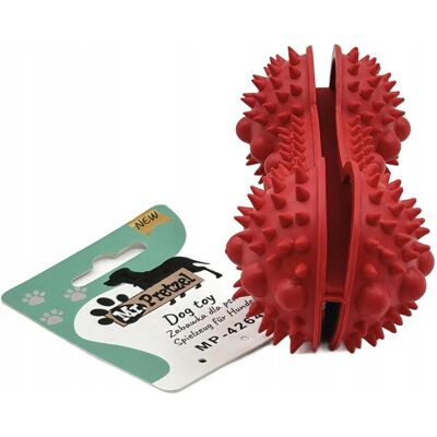 Mr. Pretzel Hartes Gummihantel-Spielzeug mit Noppen für Snacks 15 cm (Welpenspielzeug), Hundespielzeug Mr. Pretzel Hartes Gummihantel-Spielzeug mit Noppen für Snacks 15 cm (Welpenspielzeug), Hundespielzeug