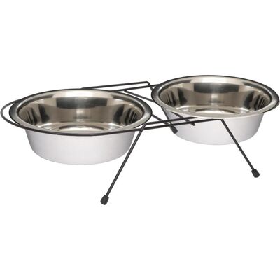 Barry King Stand Mit Schalen 2,8 L Lackiert (280 cl), Futternapf Barry King Stand Mit Schalen 2,8 L Lackiert (280 cl), Futternapf