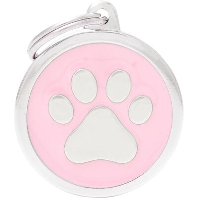 Myfamily MyFa tegn classic, cirkel med pote stor, pink (Hund), Halsband + Leine Myfamily MyFa tegn classic, cirkel med pote stor, pink (Hund), Halsband + Leine