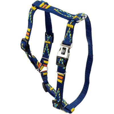 Barry King Szelki dla psa, granatowy, wzór etniczny, taśma polipropylenowa, 10mm/25-40cm (Hund), Halsband + Leine Barry King Szelki dla psa, granatowy, wzór etniczny, taśma polipropylenowa, 10mm/25-40cm (Hund), Halsband + Leine