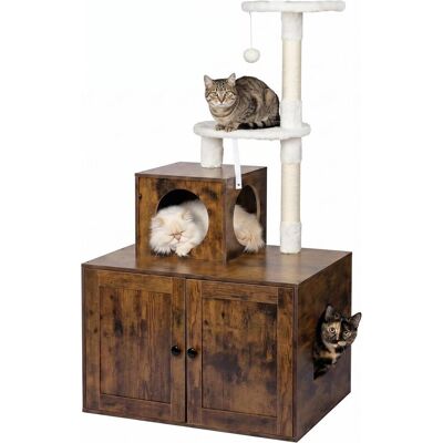 Relaxdays Kratzbaum (133 cm, Creme, Dunkelbraun), Katzenbaum Relaxdays Kratzbaum (133 cm, Creme, Dunkelbraun), Katzenbaum