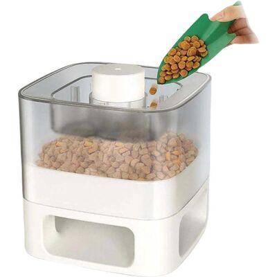 Doggy Village Media-Tech PET AUTO-BUFFET - Mechanical dry food dispenser for dogs or cats, controlled by pet, whit, Futternapf Doggy Village Media-Tech PET AUTO-BUFFET - Mechanical dry food dispenser for dogs or cats, controlled by pet, whit, Futternapf
