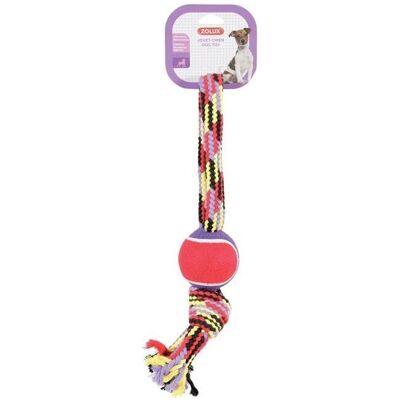 Zolux Rope toy with tennis ball, 40 cm handle (Zerrspielzeug Hund), Hundespielzeug Zolux Rope toy with tennis ball, 40 cm handle (Zerrspielzeug Hund), Hundespielzeug