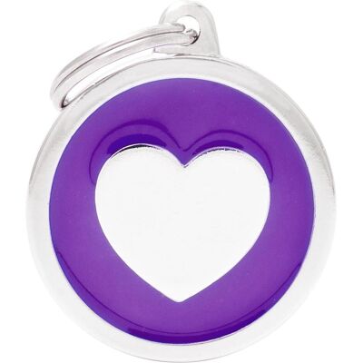 Myfamily MyFa tegn classic, cirkel med hjerte stor, purple (Hund, Allgemein), Halsband + Leine Myfamily MyFa tegn classic, cirkel med hjerte stor, purple (Hund, Allgemein), Halsband + Leine