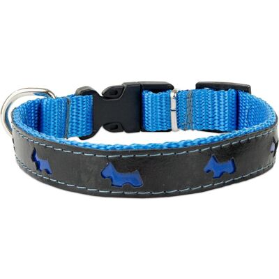 Barry King Obroża dla psa, wzór pieski, odblaskowa plastik 20MM/35CM niebieska (Hund), Halsband + Leine Barry King Obroża dla psa, wzór pieski, odblaskowa plastik 20MM/35CM niebieska (Hund), Halsband + Leine