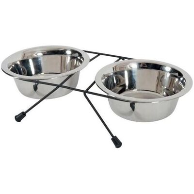 Zolux STAND + 2 INOXBOWLS 350ML (35 cl), Futternapf Zolux STAND + 2 INOXBOWLS 350ML (35 cl), Futternapf